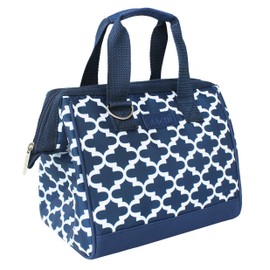 New SACHI Insulated Lunch Bag Tote Storage Container Carry Strap Leak Proof MAROCCAN Navy