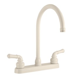 Dura Faucet DF-PK330HC-BQ RV J-Spout Kitchen Sink Faucet (Bisque Parchment)
