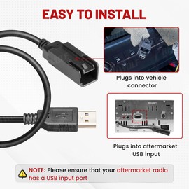 RED WOLF Car Stereo Factory USB Port Cable Wiring Harness Retention for Nissan 2015-2022 Frontier Titan Sentra Retain OE USB Wire Connector Adapter Mount Aftermarket Radio CD Player Headunit