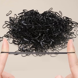 Elastic Hair Rubber Bands 2500 pcs Soft Ponytail Elastics Holders Small Hair Ties for Blond Kids Baby Girls Toddler Infants Hair No Crease Damage No Hurt Thin Easy to dismantle Mini TPU Hair Tie Black