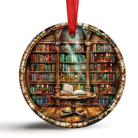 Book Ornaments for Christmas Tree, Book Lovers Gifts, Book Club Gifts, Librarian Book Lover Ornament, Bookish Gift, Easter Gifts Girls, Adult Easter Gifts for Mom, Men, Women, Coworker, Teacher