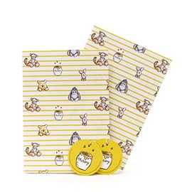 UK Greetings Wrapping Paper for Kids - Winnie The Pooh Birthday Gift, 2 Sheets & 2 Tags