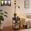 BAMGROW Floor Lamp with End Table, Side Table with Lamp