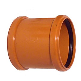 Soil Pipe 110 mm - Straight Coupler - Push-Fit - Underground - Brown 4" Sewerage