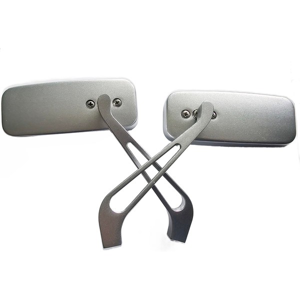 MotorToGo Custom Silver Small Side Rear View Mirrors for 2007