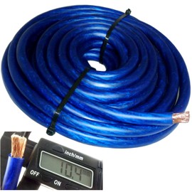 Hyperflex 17' ft 4 Gauge Blue Car Audio Power Ground Wire Cable AWG 17 Feet Fast