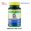 Spring Valley Vitamin D3 Supplement, 10 mcg (400 IU), 200