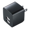 サンワサプライ USB充電器(2ポート・合計2.4A・ブラック) ACA-IP44BK ACA-IP44BK