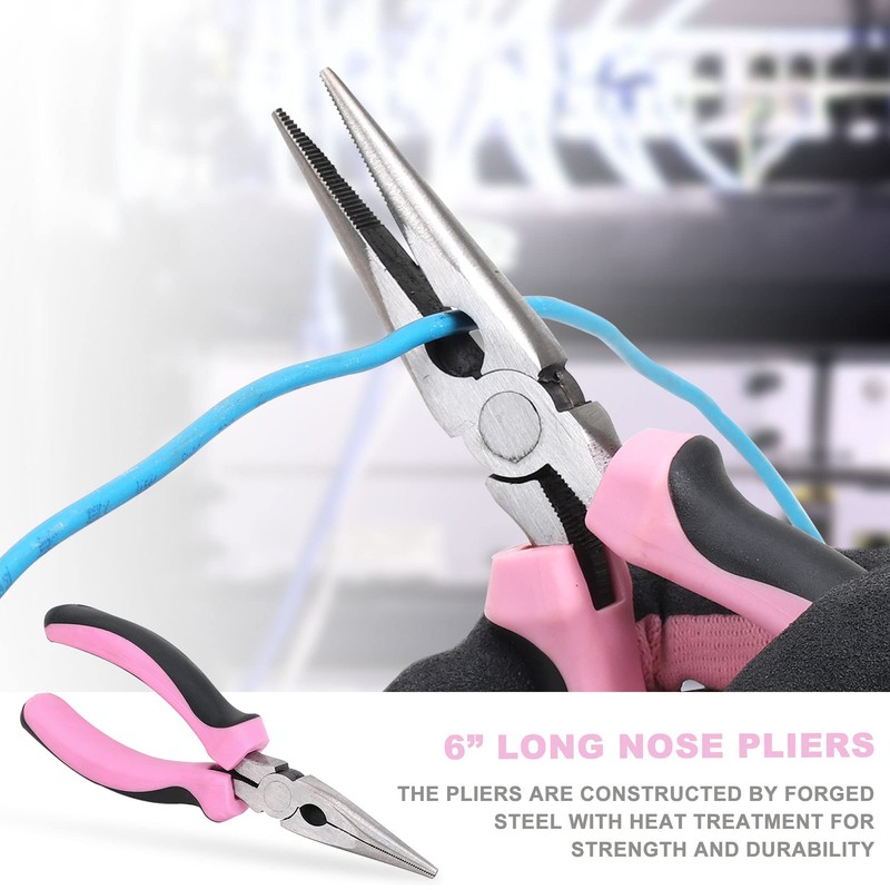 FASTPRO 15-Piece Pink Tool Kit, Household Tools set for women,