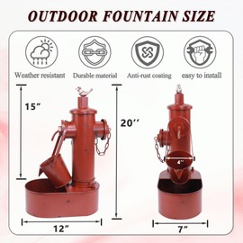 Metal Solar Powered Water Fountain with Backup Battery,Outdoor Fountains