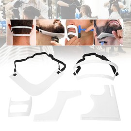 5 Pieces Beard Shaping Tool Set for Men, Beard Guide Stencil Set Hairline Stencil Moustache Edge Shaving Stencil Care Beard Trimming Styling White Beard Shaper Tool Set