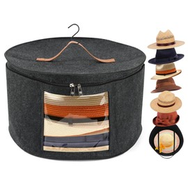 NINEFOX Hat Box Hat Storage Box Hat Boxes with S Hook for Women Storage & Men Foldable Hat Storage Boxes FoldableTravel Cap Boxes Collapsible Cowboy Hat Organizer