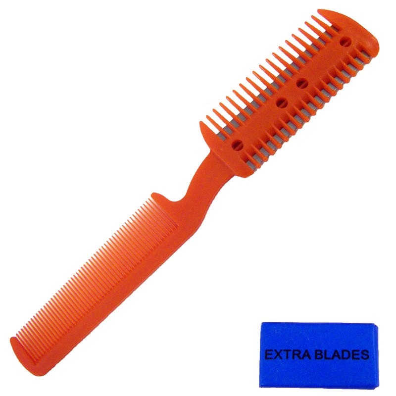 (4 Pack) Unisex Razor Comb Home Hair Cut Scissor with
