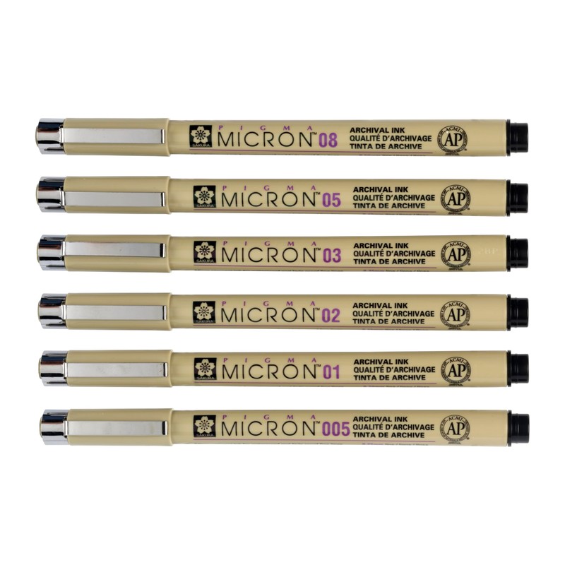 SAKURA Pigma Micron Fineliner Set, Exclusive 4+2 Offer, Premium Archival
