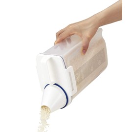 Asbel Clear Rice Bin 6.6 fl oz (2,000 ml), Sealed Rice Bin 4.4 lbs (2 kg), Pack of 2