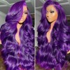 GAIWAC Purple 5x5 Body Wave Lace Front Wigs Human Hair