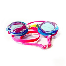 Swimz ATOM low profile Mirrored Racing/Training goggles - Blue/Pink