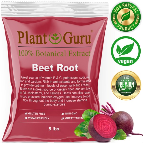 Red Beet Root Powder 5 lbs. Bulk Beta Vulgaris Nitric Oxide Extract Super Food