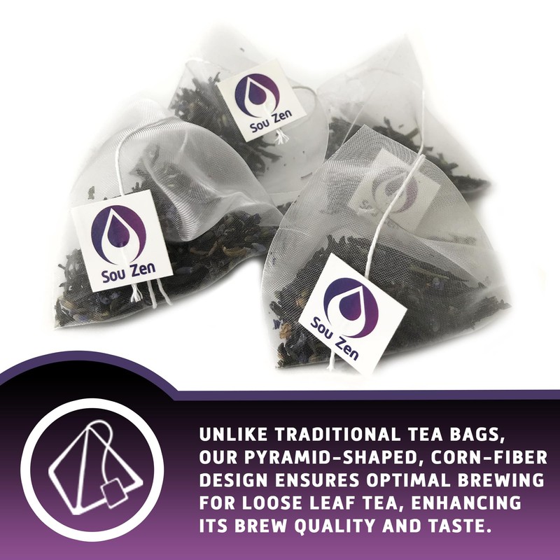 Sou Zen Earl Grey Lavender 30 Corn-Fiber Pyramid Tea Bags