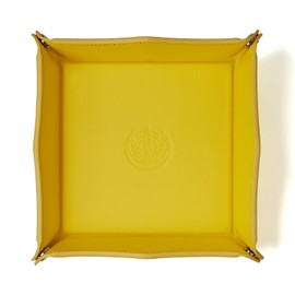 OARIE Jewelry Tray, PU Leather Valet Tray - Catchall for Keys, Wallet, Coins - Yellow