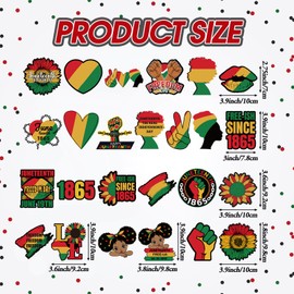 Fabbay 25 Pcs Juneteenth Decoration Magnetic Stickers Yellow Green Red Refrigerator Magnets Decorative Freedom Day Fridge Garage Decal for Holiday Car Metal Door Decor