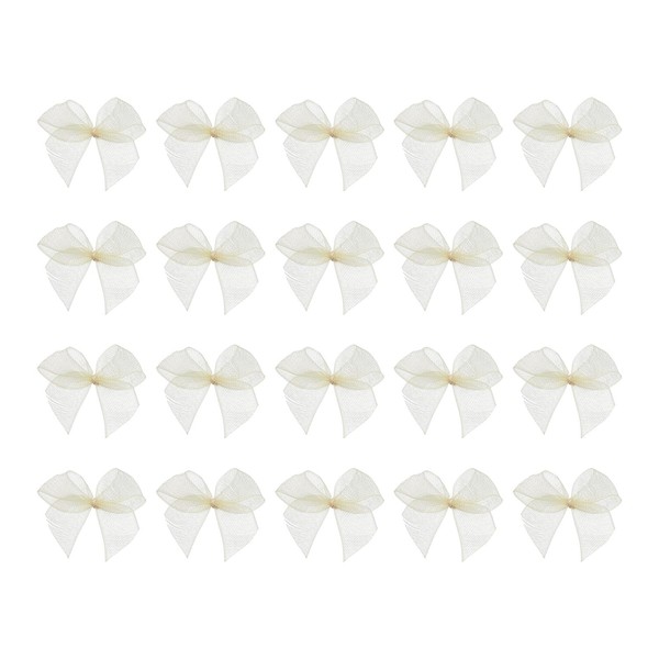PATIKIL 50 Pcs Gauze Ribbon Bows 1 Inch Small Twist