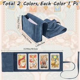 CREATCABIN 2Pcs Tarot Card Holder Tarot Cards Storage Bags Double-Sided Velvet Tarot Card Pouches Tarot Desk Wrap Tarot Carrying Bag for Beginners Witchcraft Supplies Oracle Decks Grey Black 5x1x3Inch