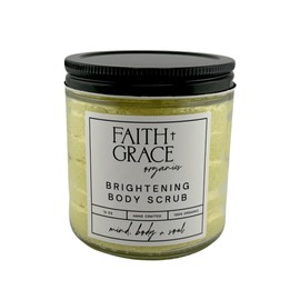Brightening and moisturizing body scrub, made with organic ingredients, hand crafted in USA
