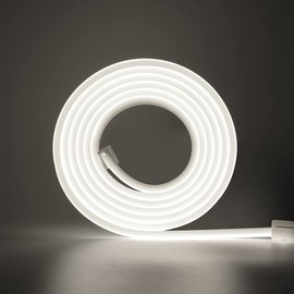KAFULA 4M LED Neon Strip with On/Off - 220V Super Bright FCOB LED Strip CRI90+, IP65 Waterproof Flexible, Can be Cut Every 50cm | 288LEDs/m | | White Light 6000K | Home Decor