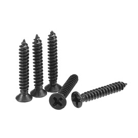 sourcing map M3 x 20mm Wood Screws Phillips Flat Head Carbon Steel Self Tapping Screws Black 200pcs