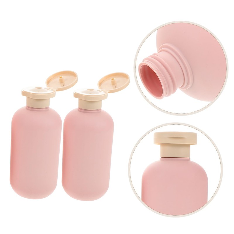 GLEAVI 3Pcs Pink Travel Squeeze Bottles with Flip Cap Refillable