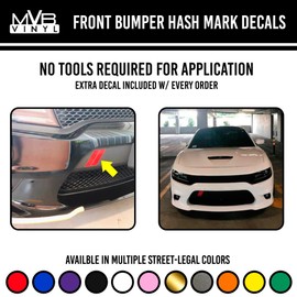 Front Bumper Hash Mark Decals | Vinyl Body Graphics Charger Challenger