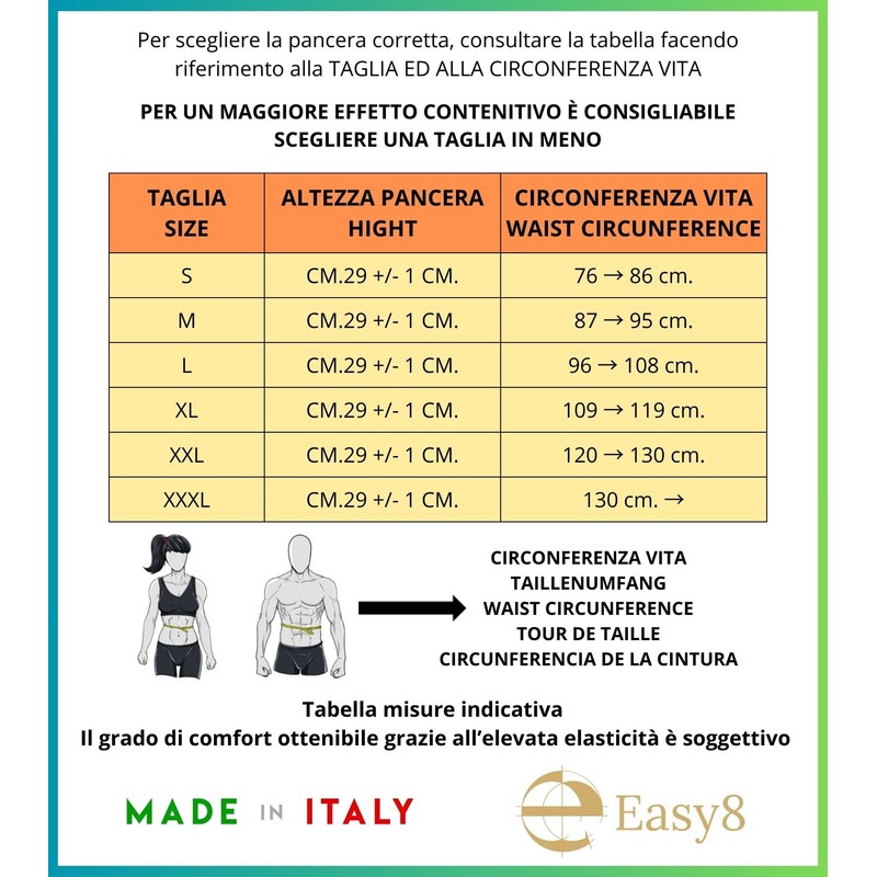 Easy8 - (White, XL Abdominal Belt, Kidney Warmer, Wool Abdominal