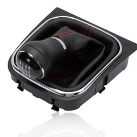 Konuooer Gear Knob + Gear Stick Boot + Frame 6 Gears Compatible with Golf 5 Golf 6 Gear Stick Gaiter for EOS Scirocco 3 Jetta 1K0711113 5K0711113 1K8711113