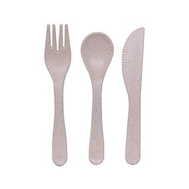 Sapriza Publicidad - 2682 Set de cubiertos ecologicos portatiles hechos de fibra de trigo (Beige)