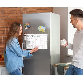 Inkdotpot Magnetic Whiteboard Heart Chore Chart for Refrigerator - Dry Erase Behavior Chart for Kids Responsibility Chart with 2 Fine Tip Marker & Eraser