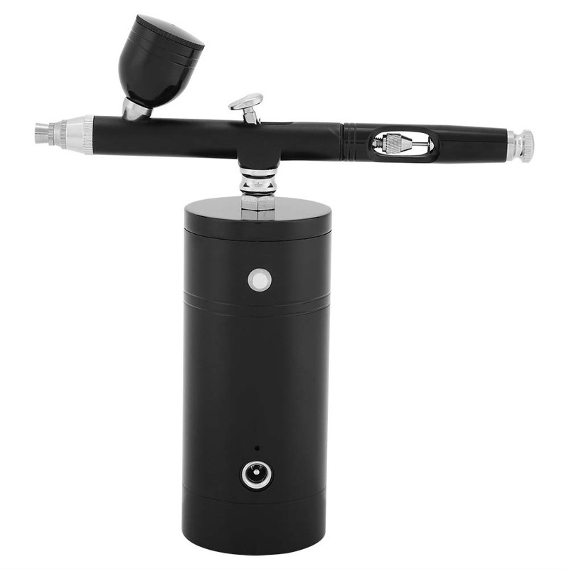 EVGATSAUTO Aluminum Barber Compressor, 0.3mm Black Mini Air Compressor Spray