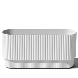 Veradek Demi Series Long Planter for Porch, Patio, Backyard | Durable Plastic-Concrete Material | Modern Décor for Shrubs, Flowers