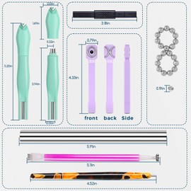 XEAOHESY 26 Pieces Cat Eye Magnet for Nails 3-in-1 Nail Heart Magnets Cylindrical Strong Nail Magnet Multi-Functional Nail Magnet Wand Flower Magnet Stick Magnetic Beads for Cat Eye Gel Nail Polish