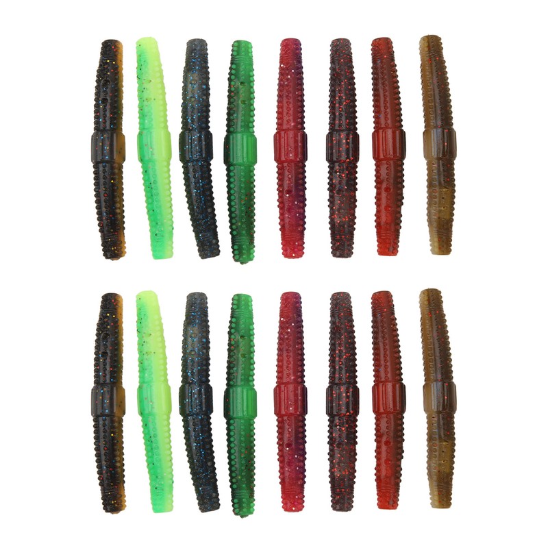 16pcs Soft Lure TPR Bite Resistant Hidden Hook Tip Built