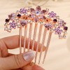 Missgrace Boho Shiny Flower Floral Hair Combs Blue Pink Purple