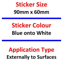 1 x Sign CCTV Doorbell Camera Sticker Recording in Operation Small 24hr Security Warning Vinyl Video Label BLUE on WHITE 90x60mm Door Bell LANDSCAPE C5