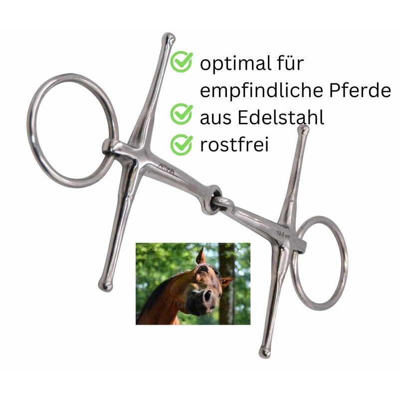 AMKA Fulmer Snaffle Bit Single Broken Stainless Steel Solid Thickness