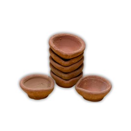 Traditional Handmade Plain Earthen Clay (Mitti) Diya for Diwali, Navratri, Diwali Decor, Home Decoration, Eco-Friendly | 12Pcs Brown