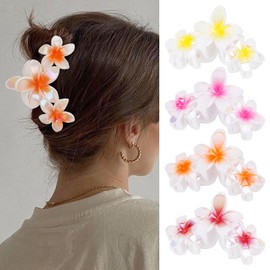 Hawaiian Flower Hair Clips Large Matte Hair Claw for Women Non-Slip Strong Hold Clips for Thick Hair, Hair Accessories