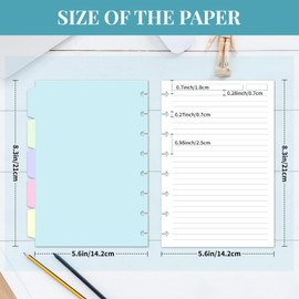 Discbound Refill Paper, Disc Paper Refill for Note-Taking System Discbound Planner Inserts with 240 Pages, 5 Sheets Dividers,White Paper Refill, Junior Size 5.6" x 8.3 "