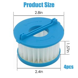 ECOMAID A32F02 HEPA Filters Replacement Compatible with Ryobi 18V ONE+ Wet/Dry Hand Vacuum PCL702 PCL702B PCL702K (4 Pack)