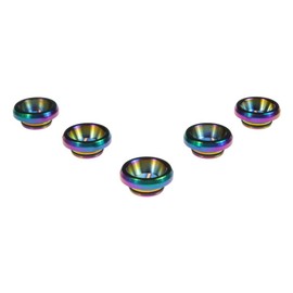 Armerah Basin LP 810 Drip Tip eCig Mouthpiece Shallow/Wide Stainless Steel 5 Pack Rainbow
