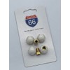 Set of 4 Valve Caps + 2 Bicycle Adapters Baseball