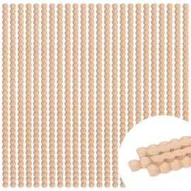 24 Pcs Decorative Wood Beaded Trim Molding, 15.75 Inch Bobbin Wood Trim Molding, Natural Unfinished Wood Bead Trim Molding Decorative for DIY Furniture Wall Cabinet Mirror Door Shelf (0.55'' Wide)